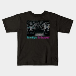 One Night In Bangkok - Tuk Tuks At Night - Abstract Illustration Kids T-Shirt